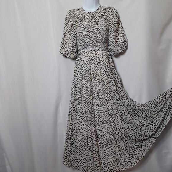 ASOS  Black and White Animal Print Tiered Maxi Dress. Size 2 - Picture 2 of 14